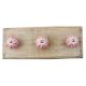 Baby Pink Flower Medium Ceramic Melon Wooden Hook